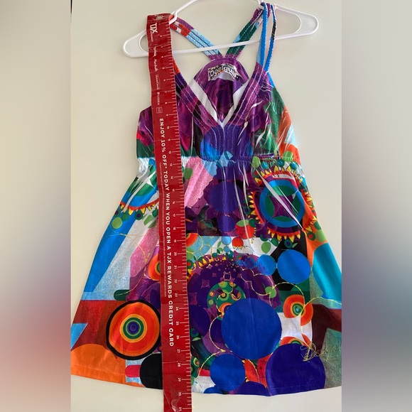 DESIGUAL Patterned Colorful Strap Mini Dress - Picture 6 of 8